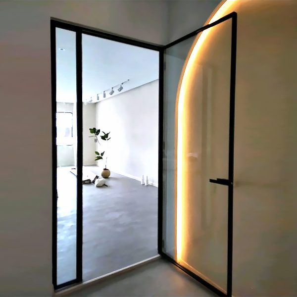 Ultra narrow swing doors